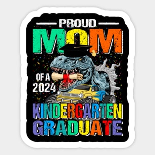 Proud Mom Of A 2024 Kindergarten Graduate Dinosaur Monster Truck Sticker